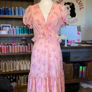 Love Shack Fancy x Target Fleur Pink Melon Midi Dress Floral Size 0